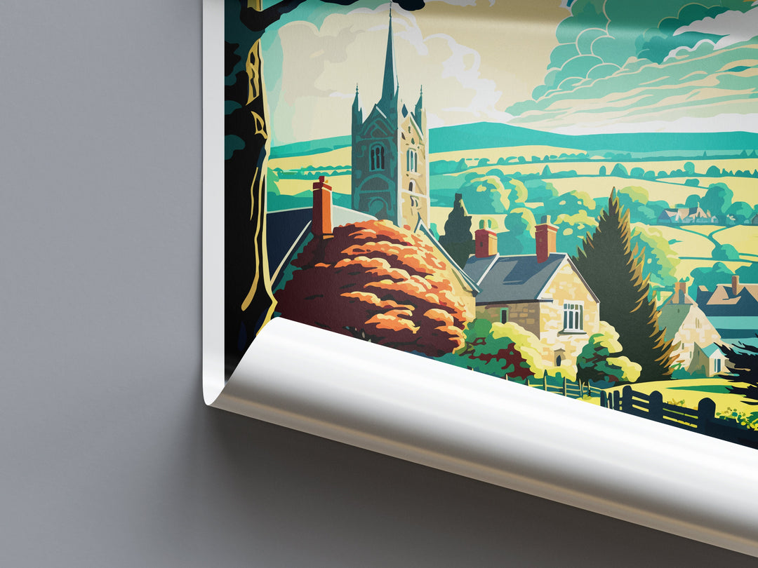 Cotswolds Print Cotswolds Home Decor Landscape Art Print Cotswolds Wall Art for England Enthusiast Gift Wall Hanging Cotswolds UK Poster Art
