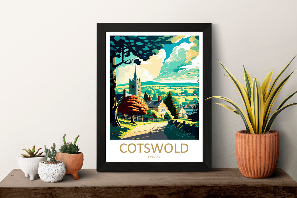 Cotswolds Print Cotswolds Home Decor Landscape Art Print Cotswolds Wall Art for England Enthusiast Gift Wall Hanging Cotswolds UK Poster Art