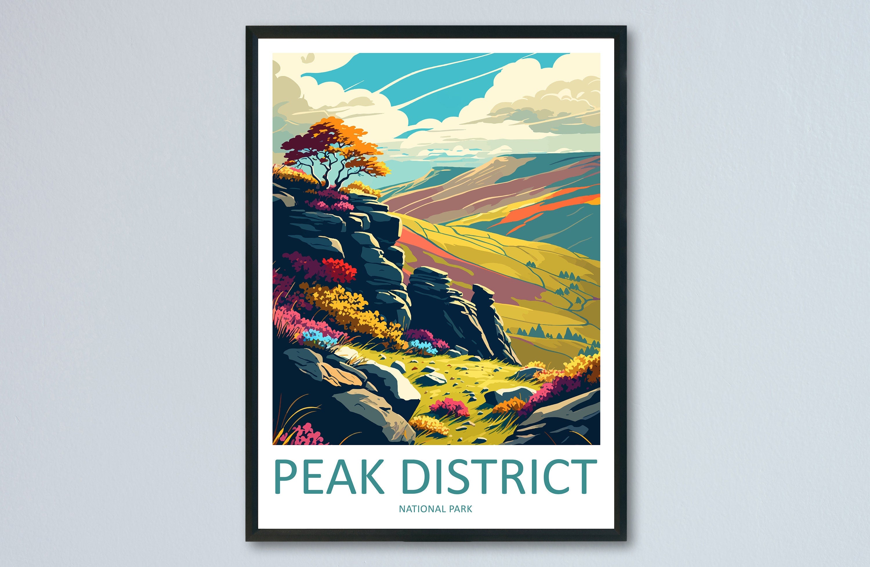 Peak District Print Peak District Home Decor Landscape Art Print Peak District