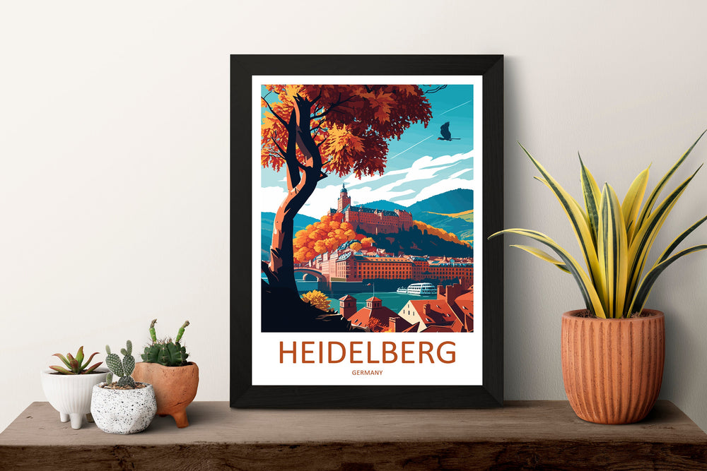 Heidelberg Cityscape Print Heidelberg Home Decor European City Art Print Heidelberg Wall Art Germany Enthusiast Gift Wall Hanging Heidelberg