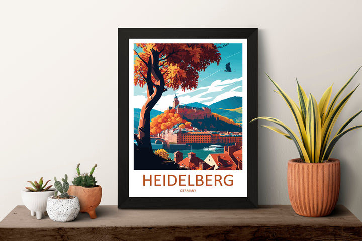 Heidelberg Cityscape Print Heidelberg Home Decor European City Art Print Heidelberg Wall Art Germany Enthusiast Gift Wall Hanging Heidelberg