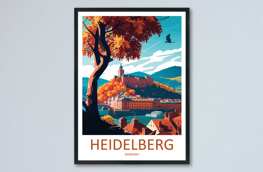 Heidelberg Cityscape Print Heidelberg Home Decor European City Art Print Heidelberg Wall Art Germany Enthusiast Gift Wall Hanging Heidelberg