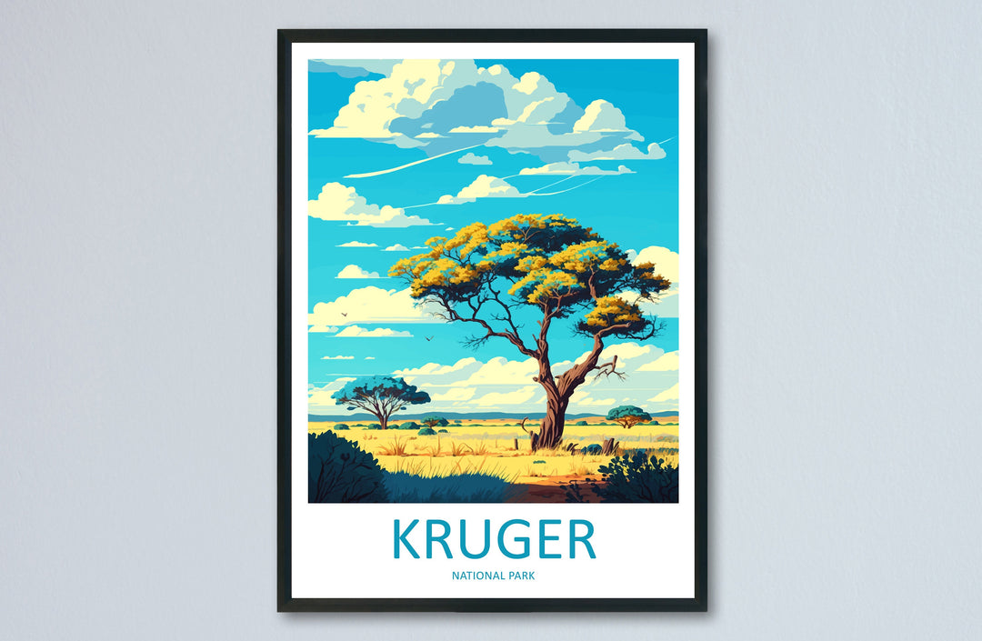 Kruger National Park Travel Print Wall Art Kruger National Park Wall Hanging Home Décor Kruger National Park Gift Art Lovers South Africa