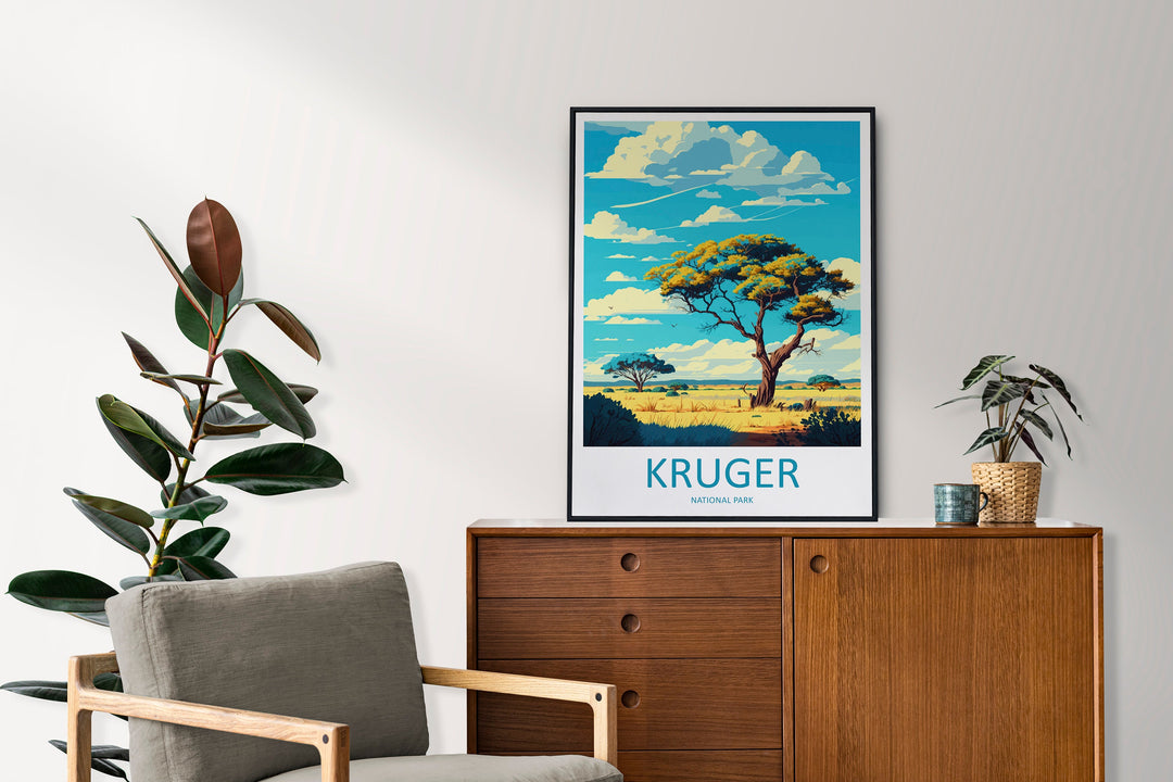Kruger National Park Travel Print Wall Art Kruger National Park Wall Hanging Home Décor Kruger National Park Gift Art Lovers South Africa