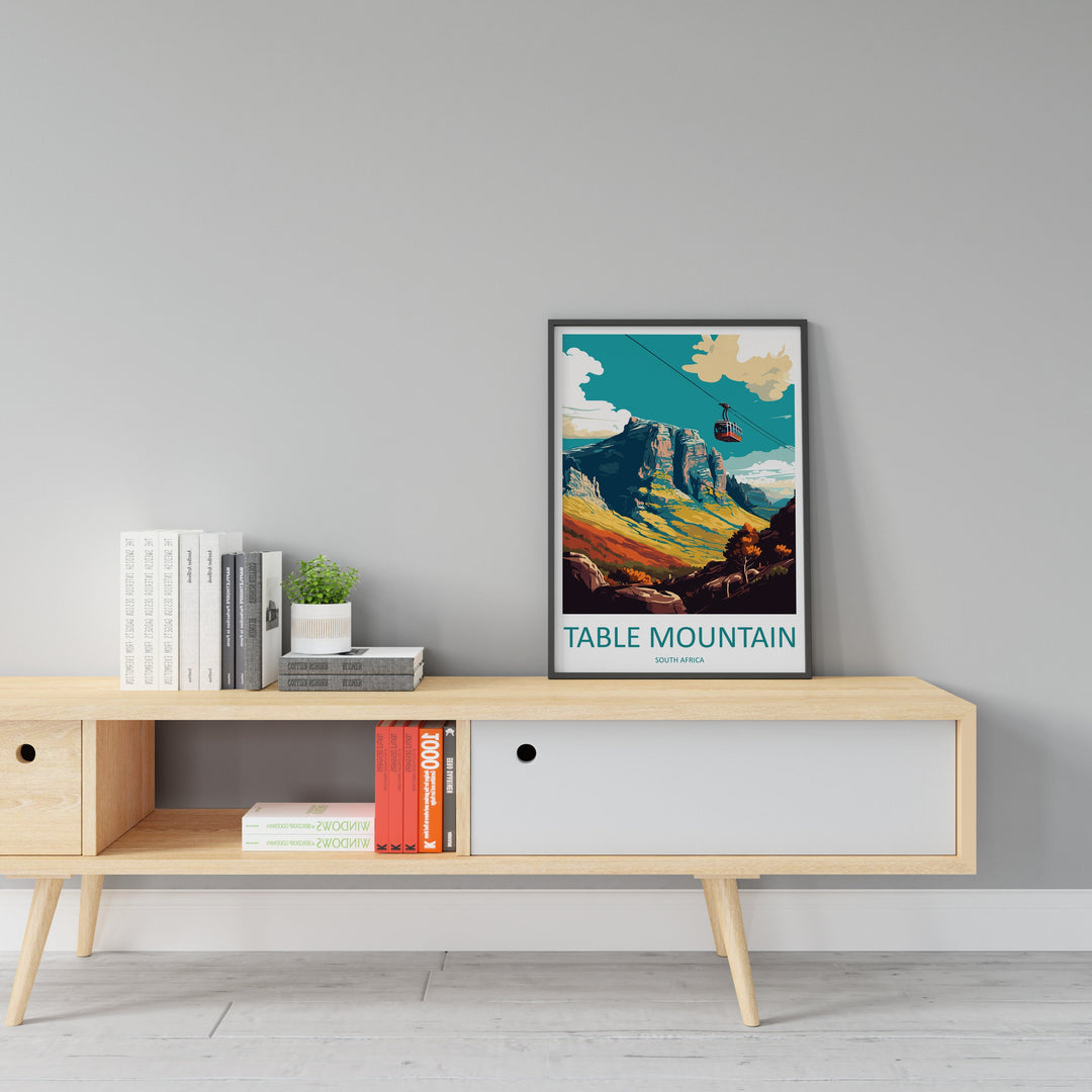 Table Mountain Travel Print Wall Art Table Mountain Wall Hanging Home Décor Table Mountain Gift Lovers South Africa Art Print Table Mountain