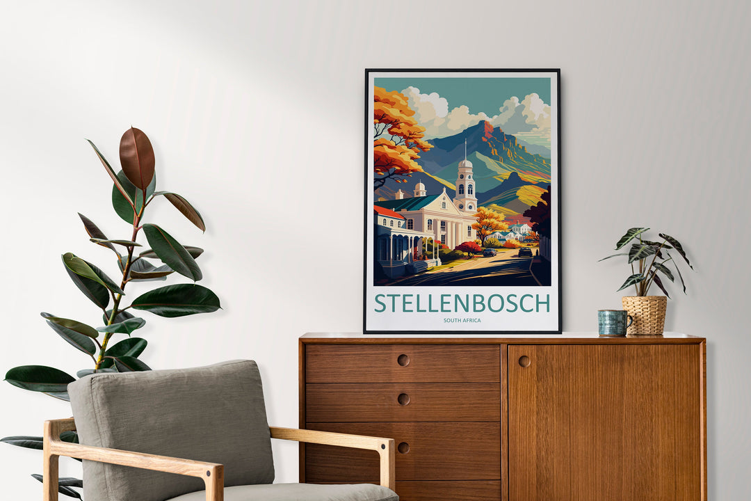 Stellenbosch Travel Print Wall Art Stellenbosch Wall Hanging Home Décor Stellenbosch Gift Art Lovers South Africa Art Print Stellenbosch Art