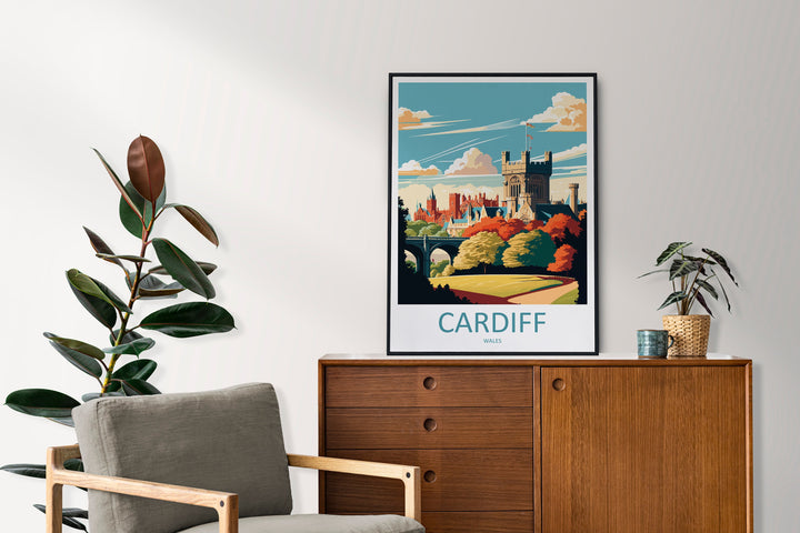 Cardiff Castle Print Cardiff Castle Home Decor Landscape Art Print Cardiff Castle Wall Art Wales Enthusiast Gift Wall Hanging Cardiff Wales
