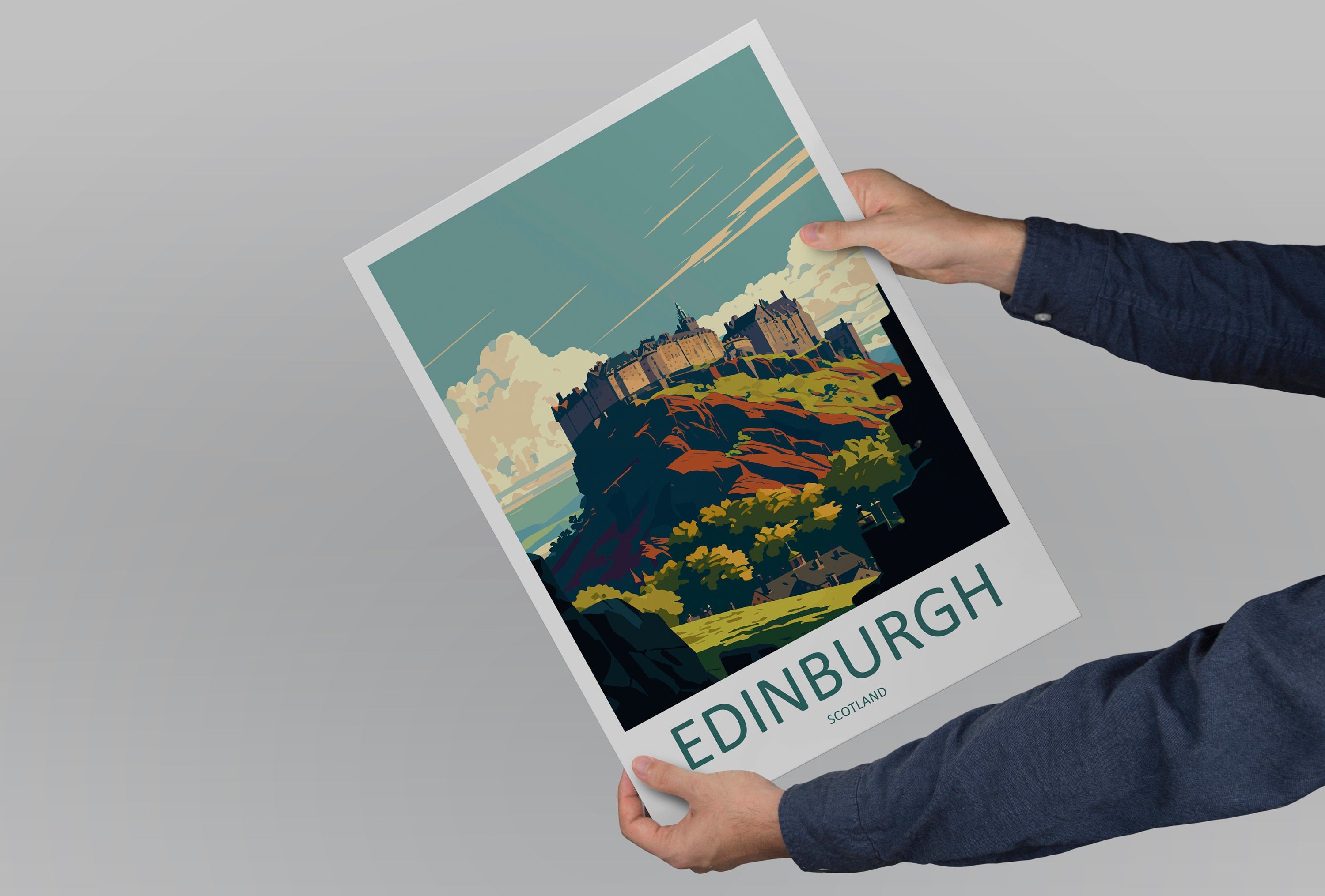 Edinburgh Cityscape Print Edinburgh Home Decor European City Art Print Edinburgh