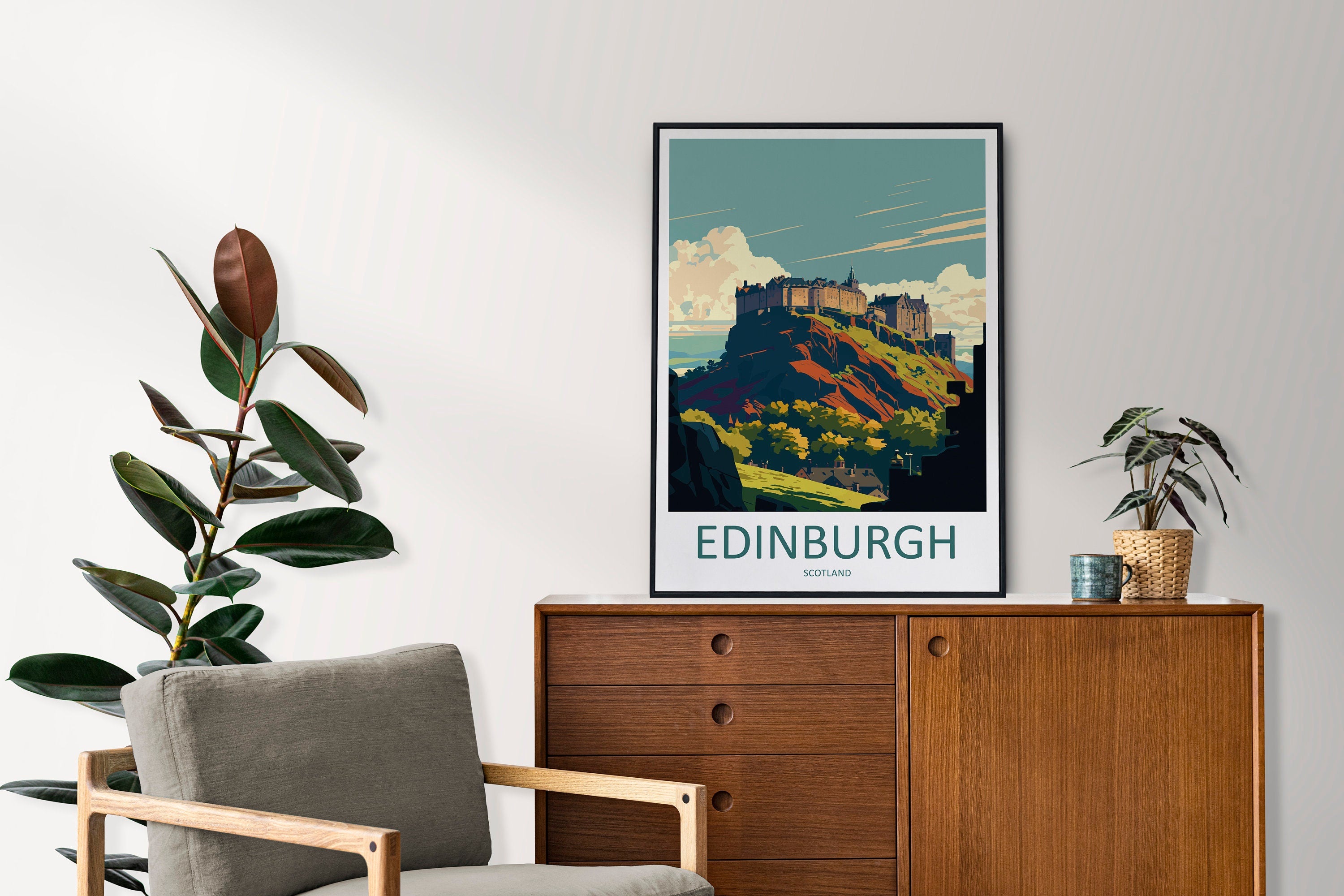 Edinburgh Cityscape Print Edinburgh Home Decor European City Art Print Edinburgh