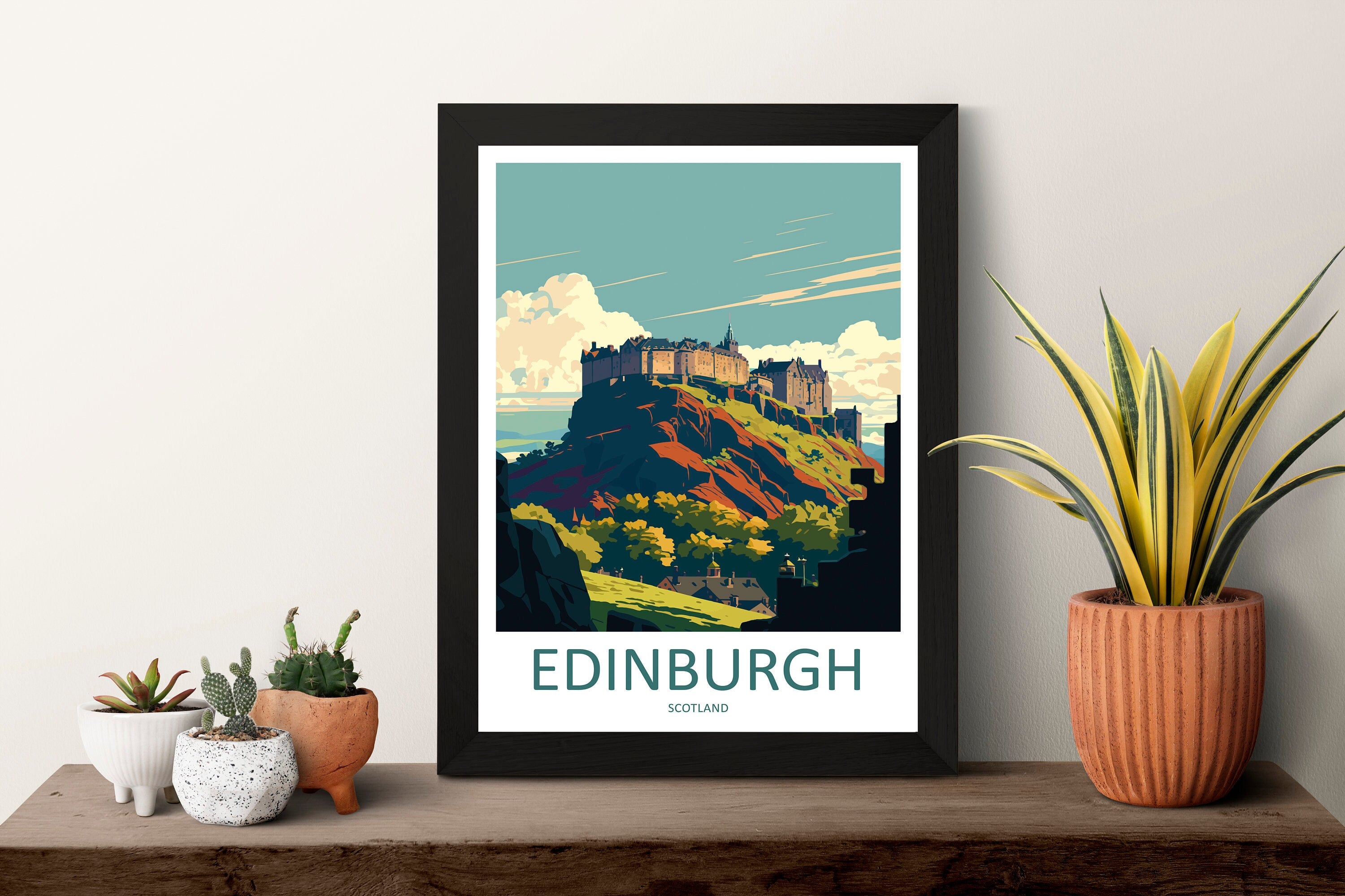 Edinburgh Cityscape Print Edinburgh Home Decor European City Art Print Edinburgh