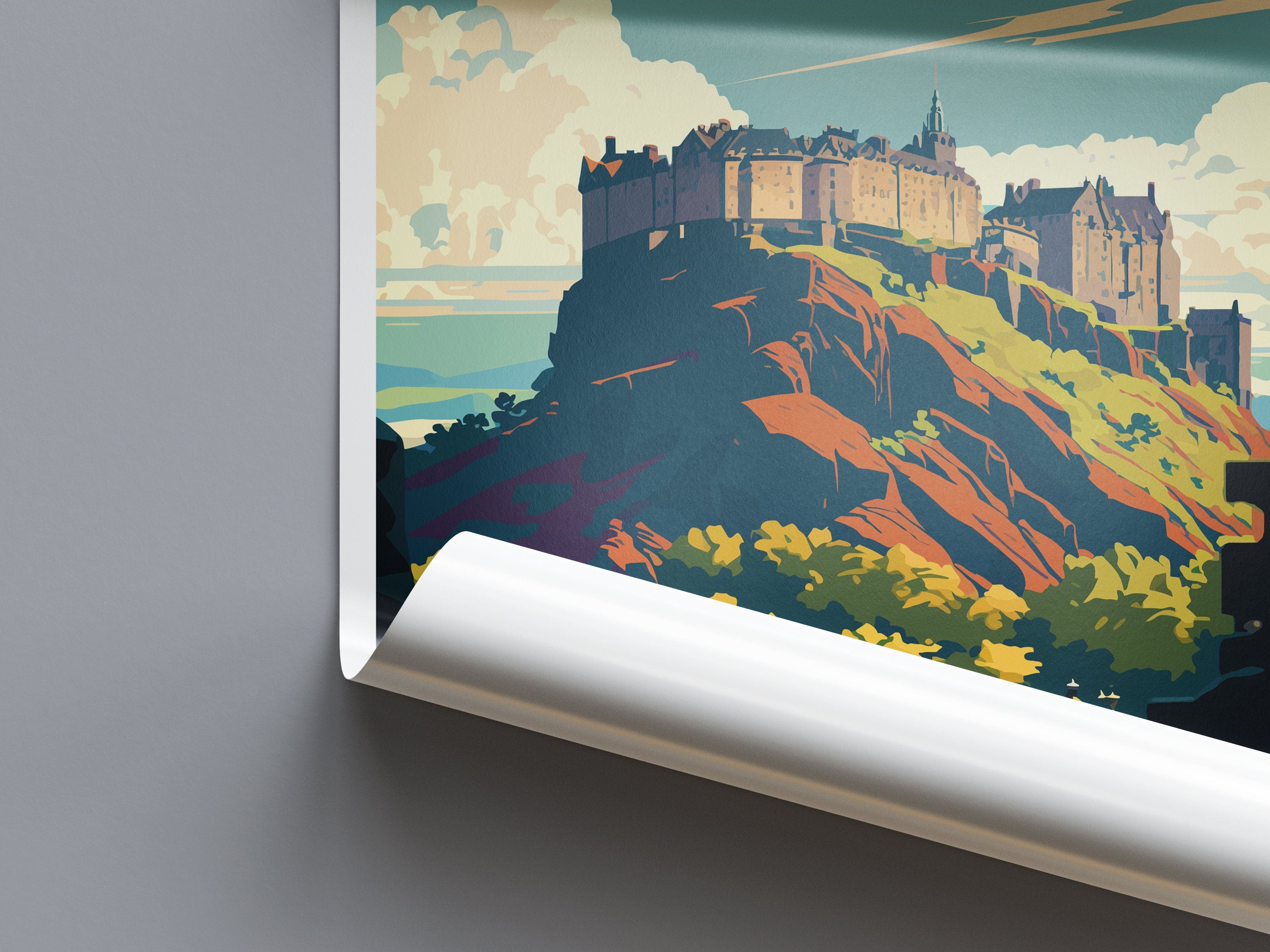 Edinburgh Cityscape Print Edinburgh Home Decor European City Art Print Edinburgh