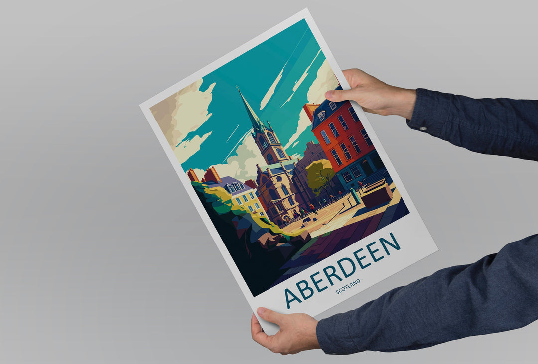 Aberdeen Print Aberdeen Home Décor Scotland City Art Print Aberdeen Wall Art for Scotland Enthusiast Gift Wall Hanging Aberdeen Cityscape