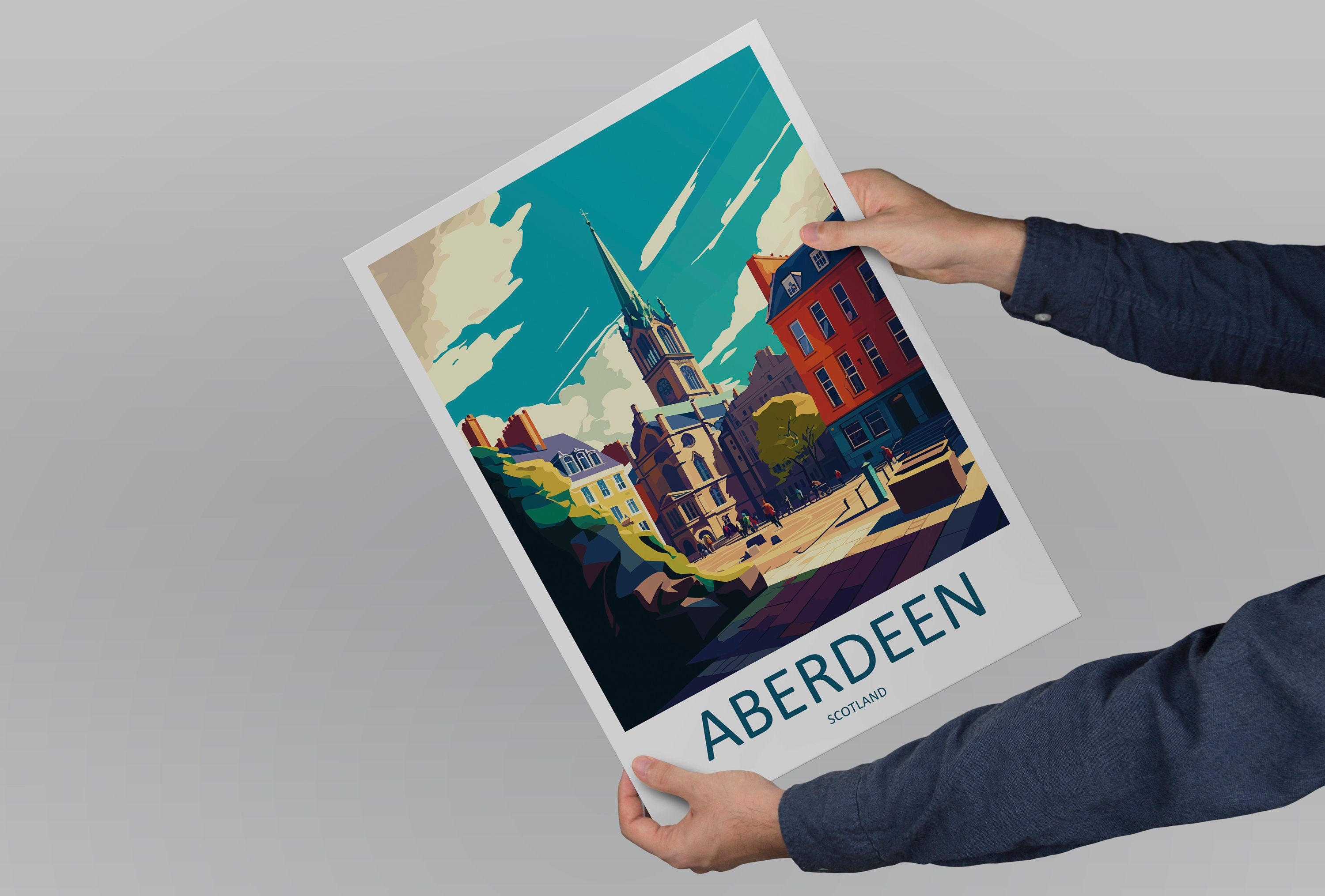 Aberdeen Print Aberdeen Home Décor Scotland City Art Print Aberdeen