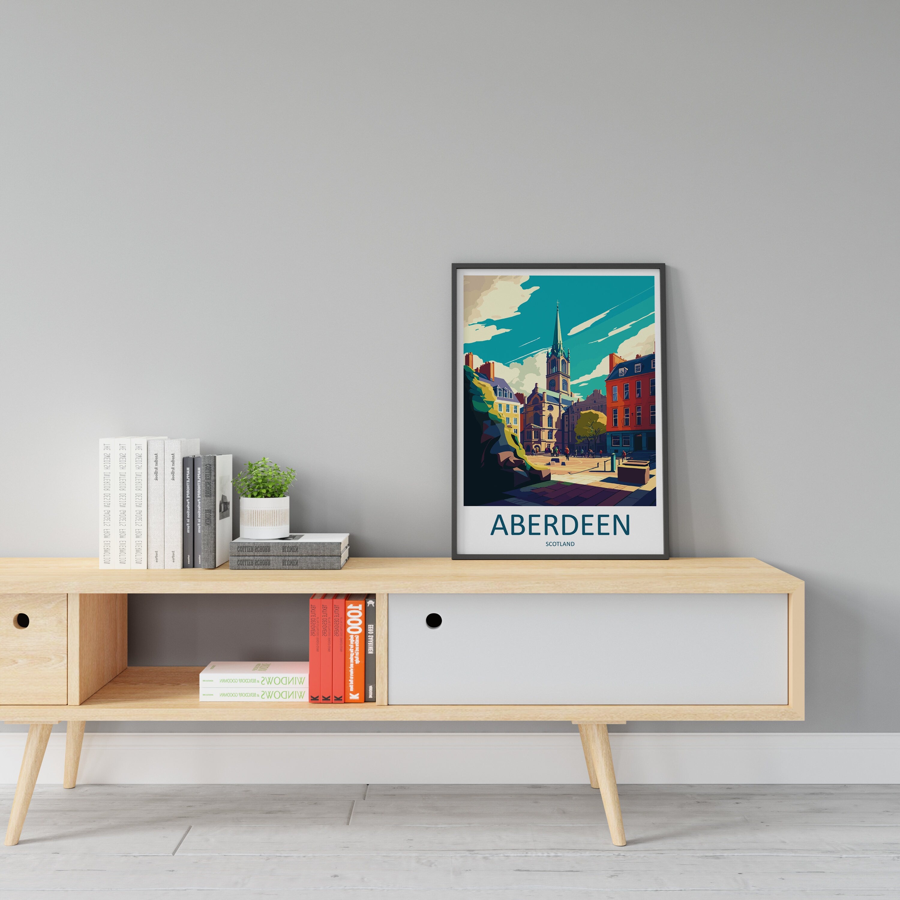 Aberdeen Print Aberdeen Home Décor Scotland City Art Print Aberdeen