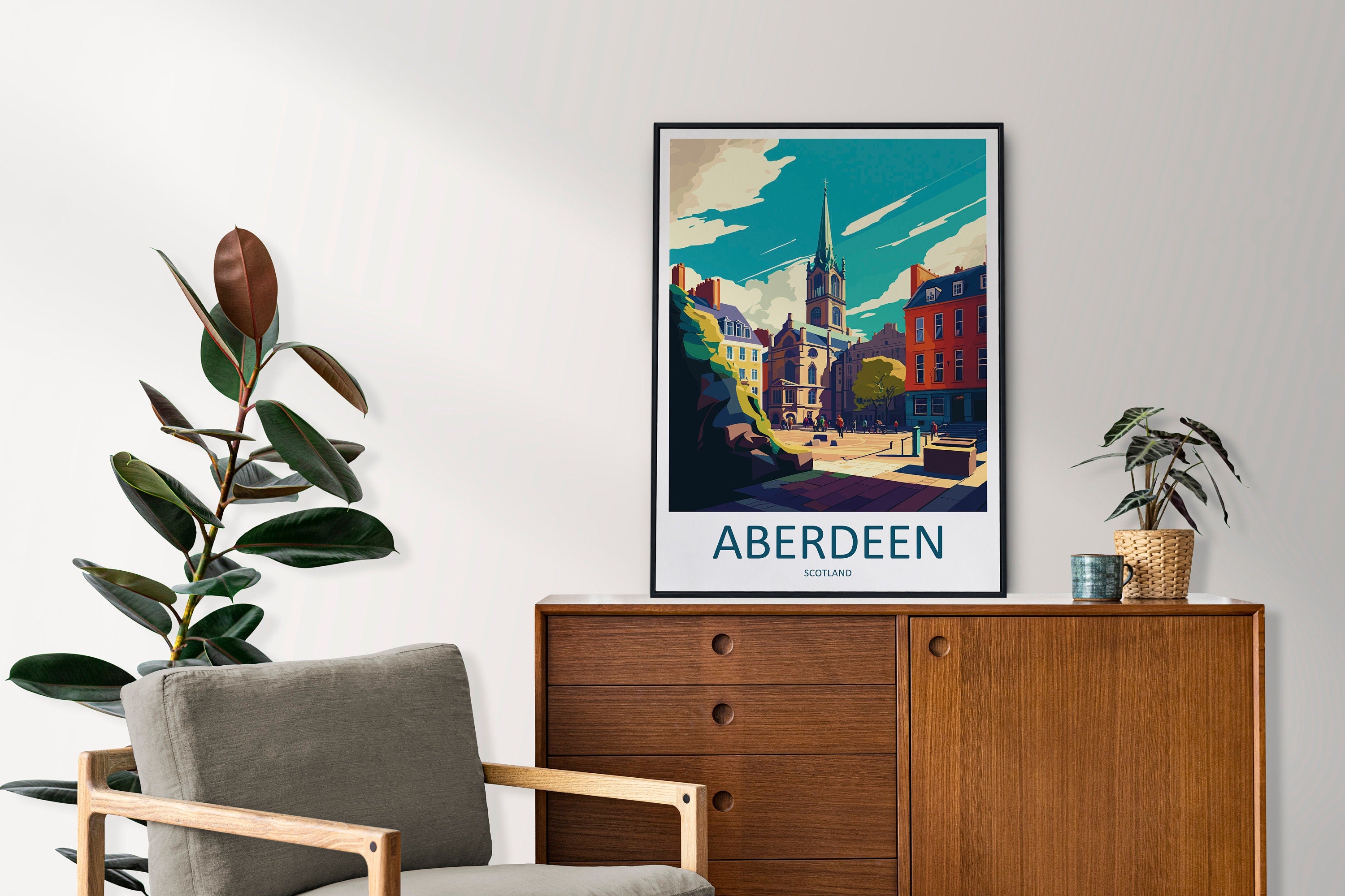 Aberdeen Print Aberdeen Home Décor Scotland City Art Print Aberdeen