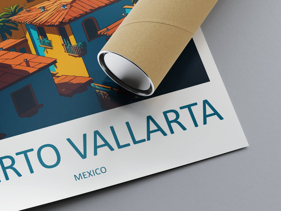 Puerto Vallarta Travel Print Wall Art Puerto Vallarta Wall Hanging Home Decor Puerto Vallarta Gift Art Lovers Wall Art Print Art Mexico Art