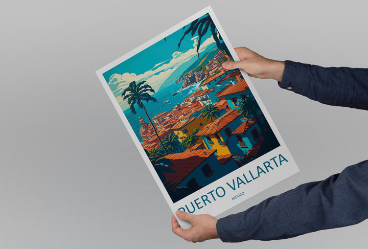 Puerto Vallarta Travel Print Wall Art Puerto Vallarta Wall Hanging Home Decor Puerto Vallarta Gift Art Lovers Wall Art Print Art Mexico Art