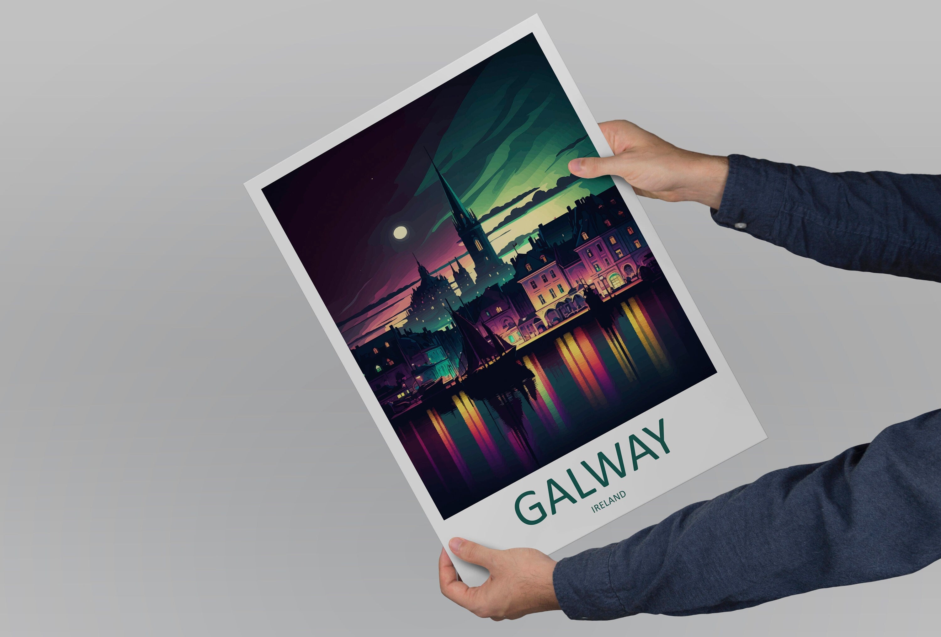 Galway Skyline Print Galway Home Decor Skyline Art Print Galway