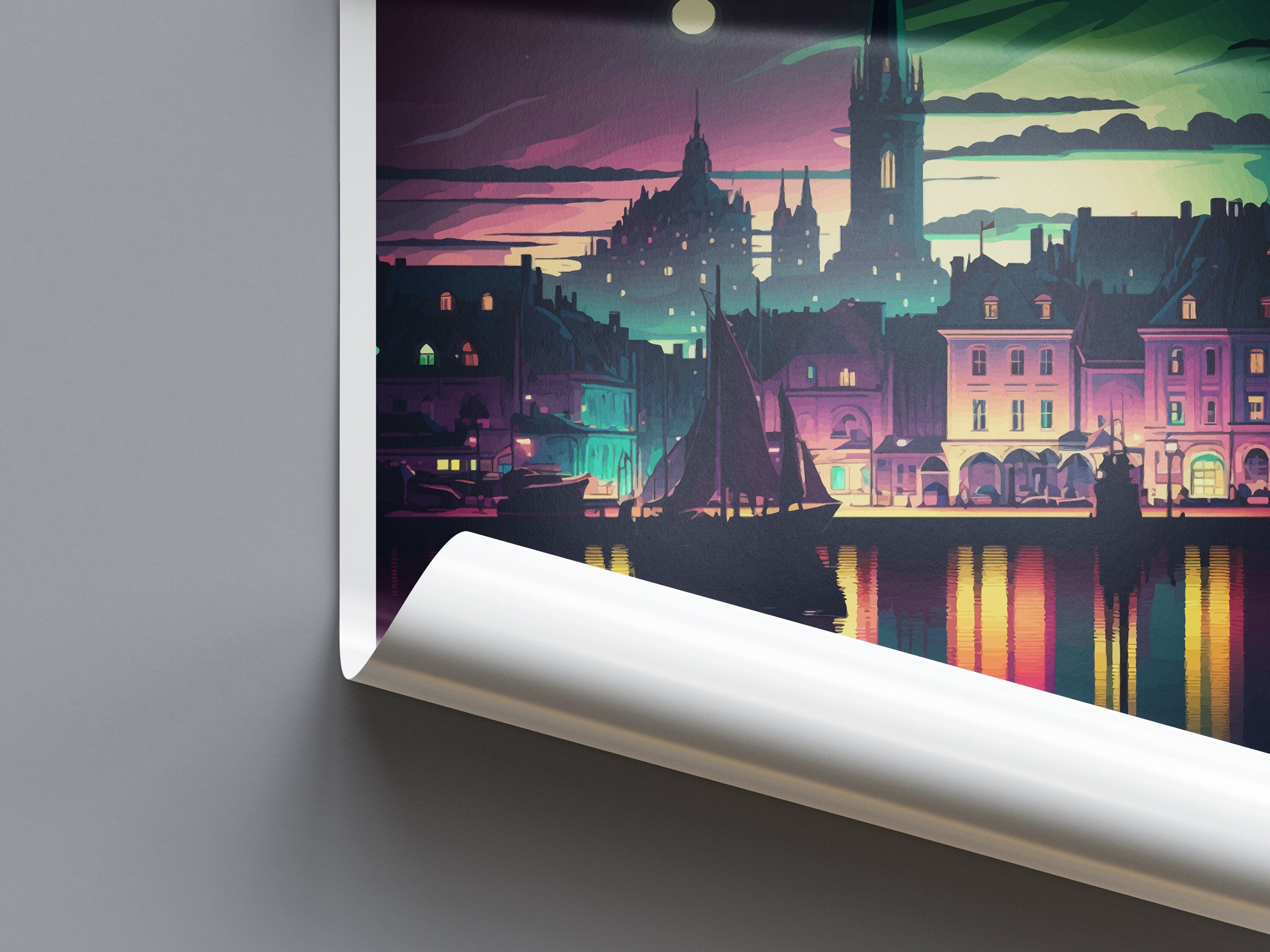 Galway Skyline Print Galway Home Decor Skyline Art Print Galway