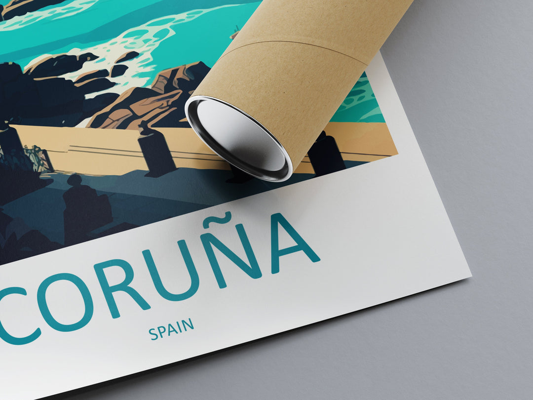 Coruña Travel Print Wall Art Coruña Wall Hanging Home Décor Coruña Gift Art Lovers Spain Art Lover Gift Coruña Print Spain Wall Art Decor