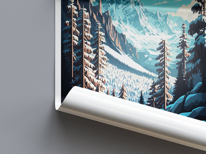 Chamonix Travel Print Wall Art Chamonix Wall Hanging Home Décor Chamonix Gift Art Lovers Ski Art Lover Gift Chamonix Print Skiing Artwork