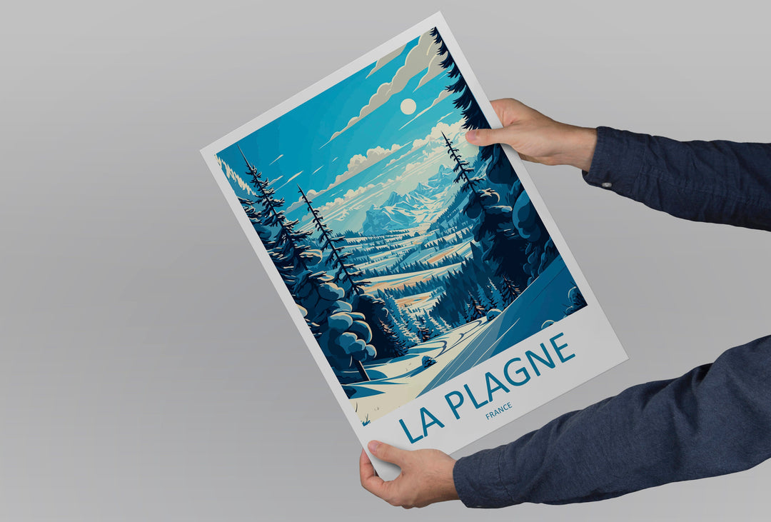 La Plagne Travel Print Wall Art La Plagne Wall Hanging Home Décor La Plagne Gift Art Lovers Ski Art Lover Gift La Plagne Print Skiing