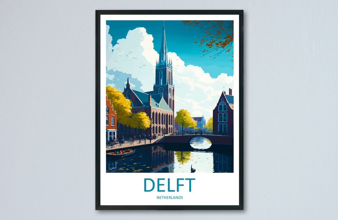 Delft Travel Print Delft Home Décor Delft Art Print Delft Wall Print For Netherlands Delft Gift For Delft Wall Art Netherlands Art Print