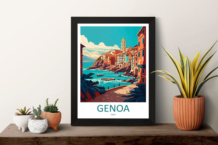 Genoa Travel Print Wall Art Genoa Wall Hanging Home Décor Genoa Gift Art Lovers Italy Art Lover Gift Genoa Print Genoa Travel Gift Print