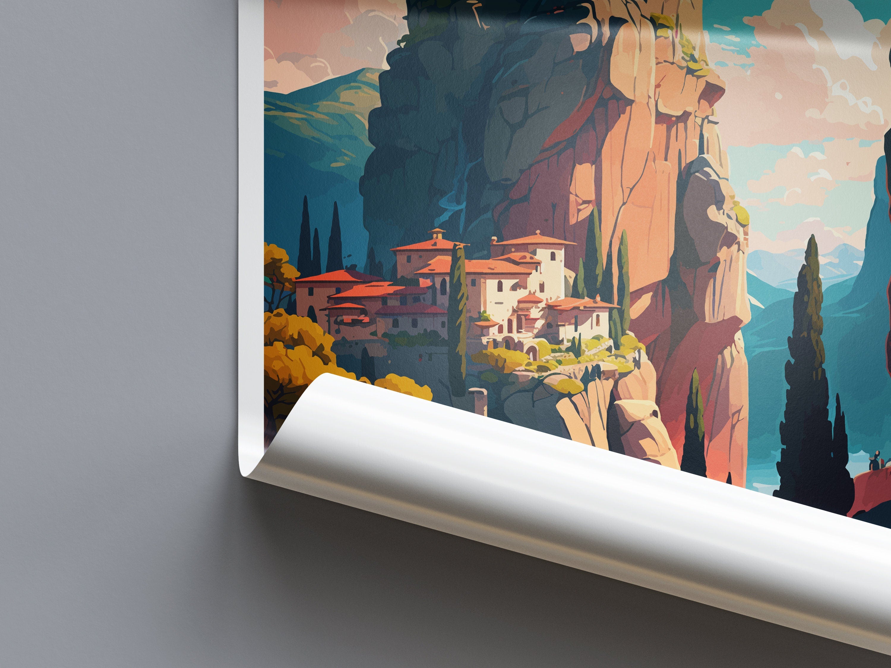 Meteora Travel Print