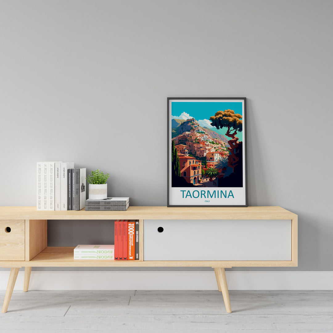 Taormina Travel Print Wall Art Taormina Wall Hanging Home Décor Taormina Gift Art Lovers Italy Art Lover Gift Taormina Print Taormina Art