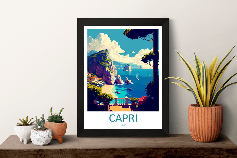 Capri Travel Print Wall Art Capri Travel Gift Wall Hanging Art Decor
