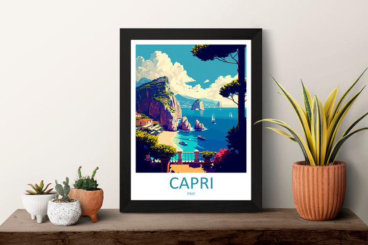 Capri Travel Print Wall Art Capri Travel Gift Wall Hanging Art Decor