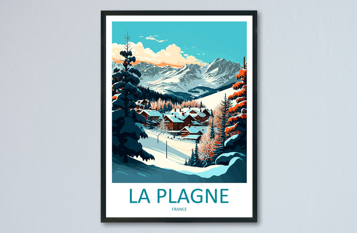 La Plagne Travel Print Wall Art La Plagne Wall Hanging Home Décor La Plagne Gift Art Lovers Ski Art Lover Gift La Plagne Print Skiing
