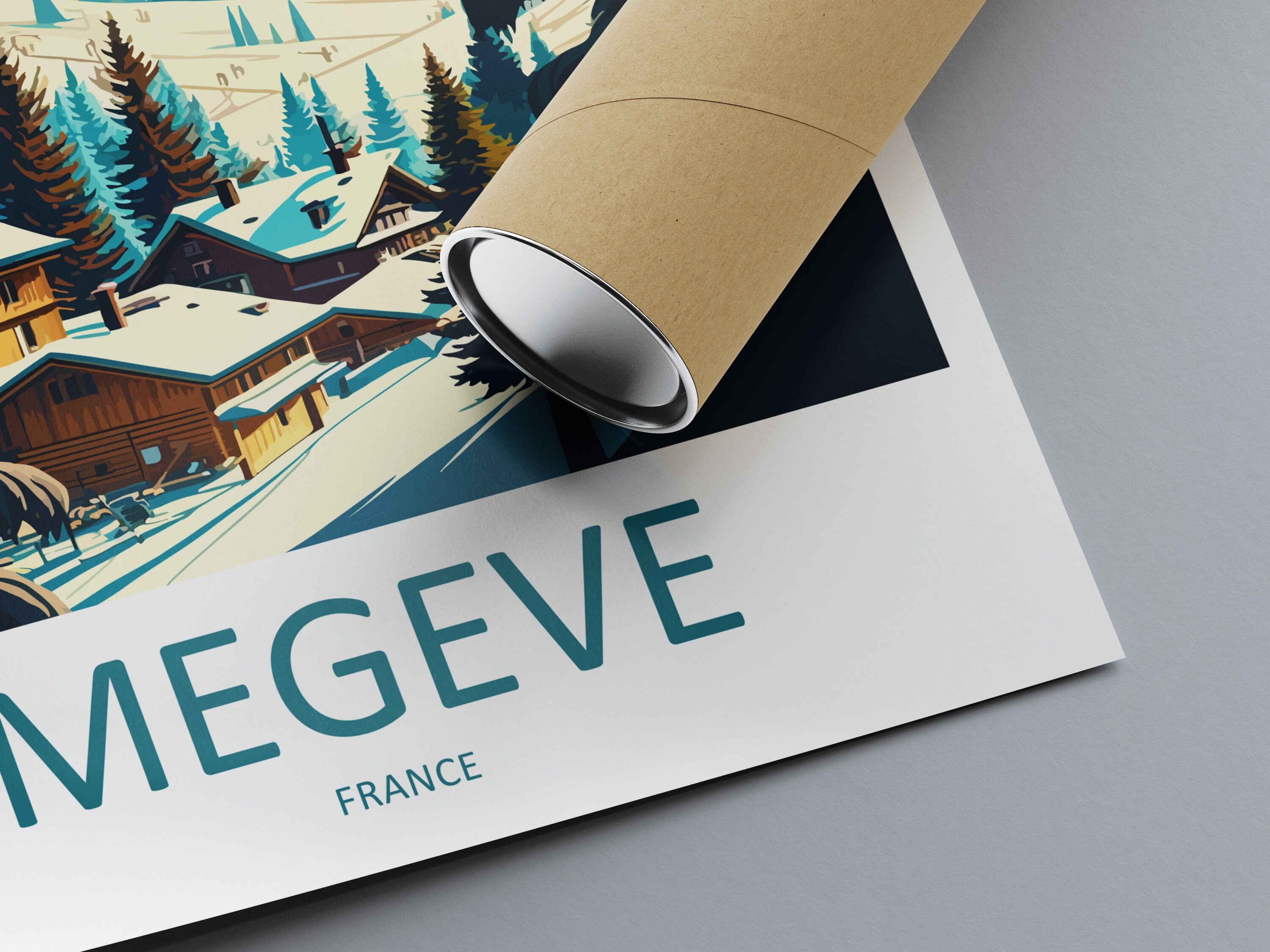 Megeve Travel Print