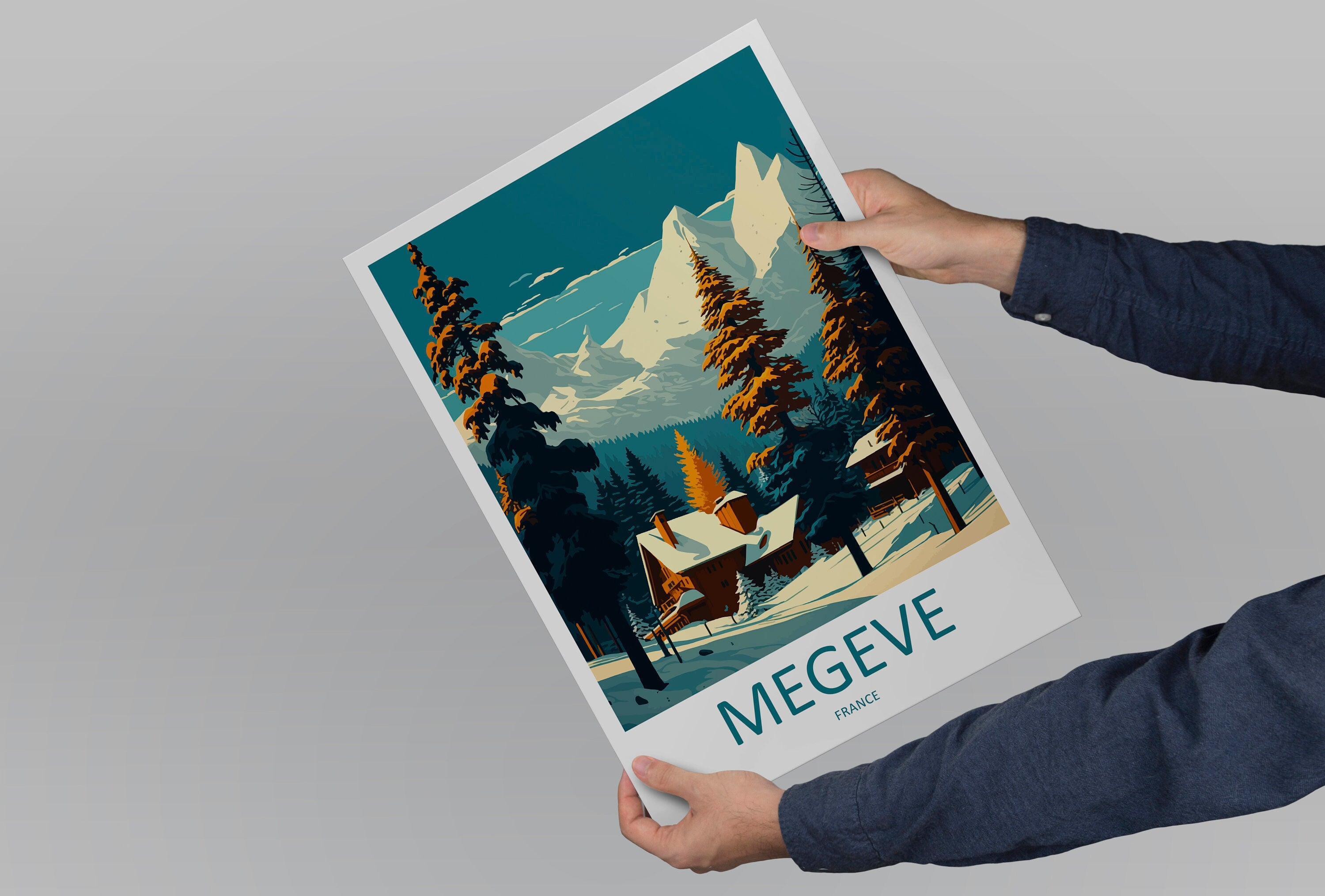 Megeve Travel Print