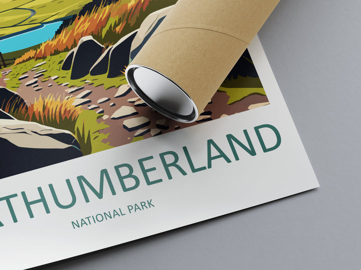 Northumberland Travel Print Wall Art Northumberland Wall Hanging Home Decor National Park Gift Northumberland Lovers National Park Wall Art