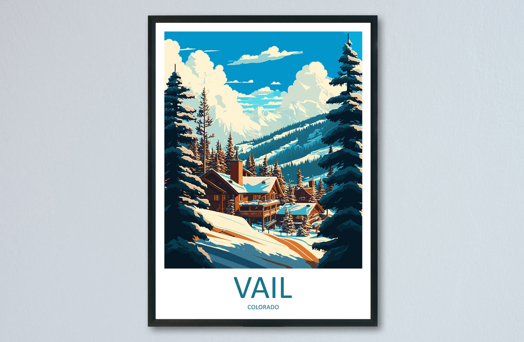 Vail Ski Resort Travel Print Wall Art Vail Ski Resort Wall Hanging Home Décor Vail Gift Art Lovers Ski Art Lover Gift Vail Print Skiing