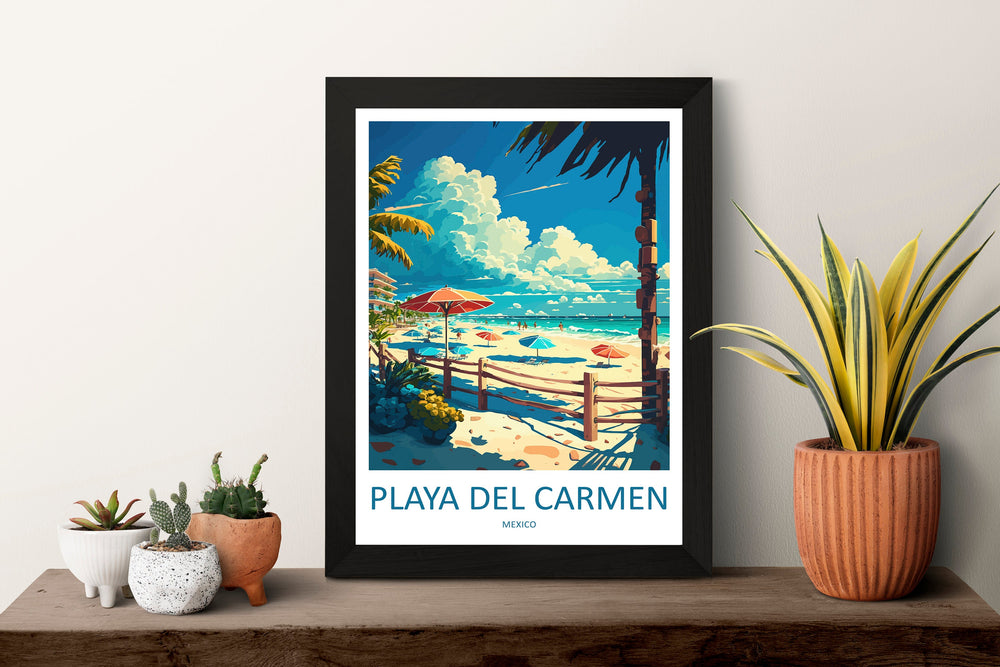 Playa Del Carmen Travel Print Wall Art Playa Del Carmen Wall Hanging Home Decoration Playa Del Carmen Gift Art Lovers Wall Art Print Art