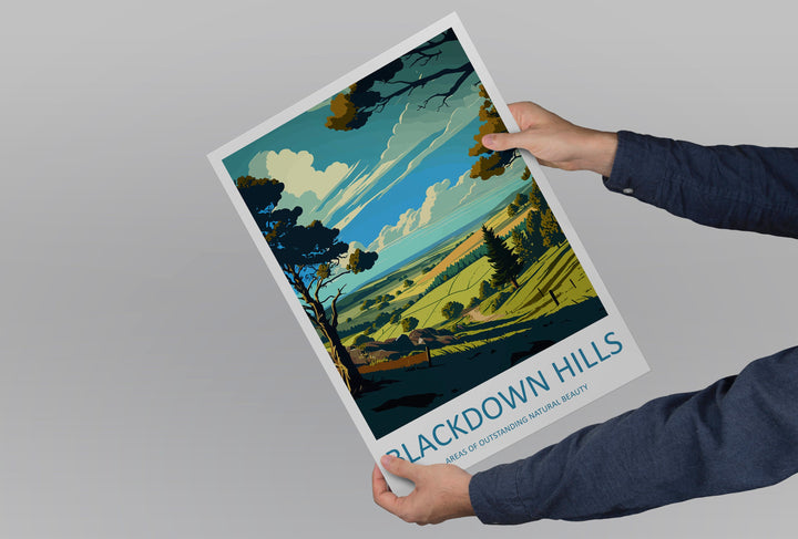 Blackdown Hills Travel Print Wall Art Blackdown Hills Wall Hanging Home Decoration Blackdown Hills Gift Art Lovers Wall Art AONB Wall Print