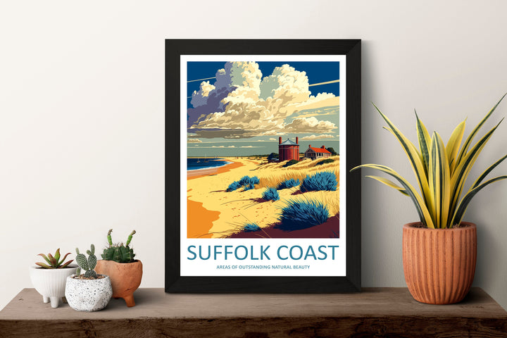 Suffolk Coast Travel Print Wall Art Suffolk Coast Wall Hanging Home Decoration Suffolk Coast Gift Art Lovers Wall Art AONB Wall Print
