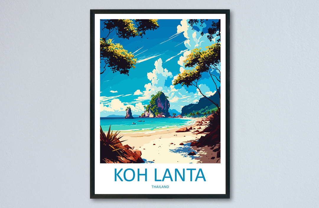 Koh Lanta Travel Print Wall Art Koh Lanta Wall Hanging Home Decoration Koh Lanta Gift Art Lovers Wall Art Thailand Travel Print Gift Thai
