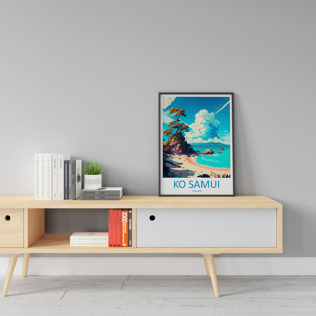 Ko Samui Travel Print Wall Art Ko Samui Wall Hanging Home Decor Ko Samui Gift Art Lovers Wall Art Thailand Travel Print Gift Thai Travel Art