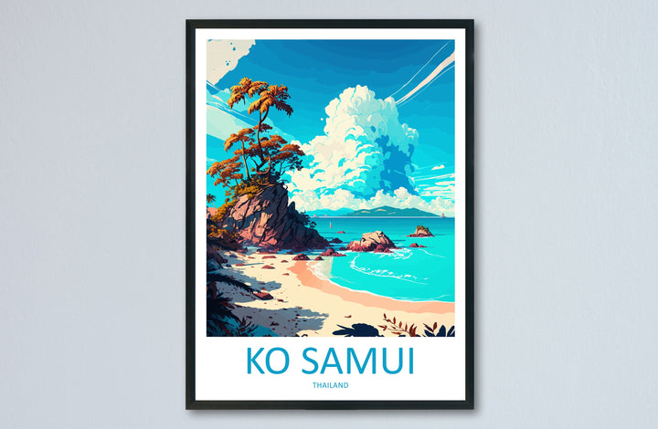 Ko Samui Travel Print Wall Art Ko Samui Wall Hanging Home Decor Ko Samui Gift Art Lovers Wall Art Thailand Travel Print Gift Thai Travel Art