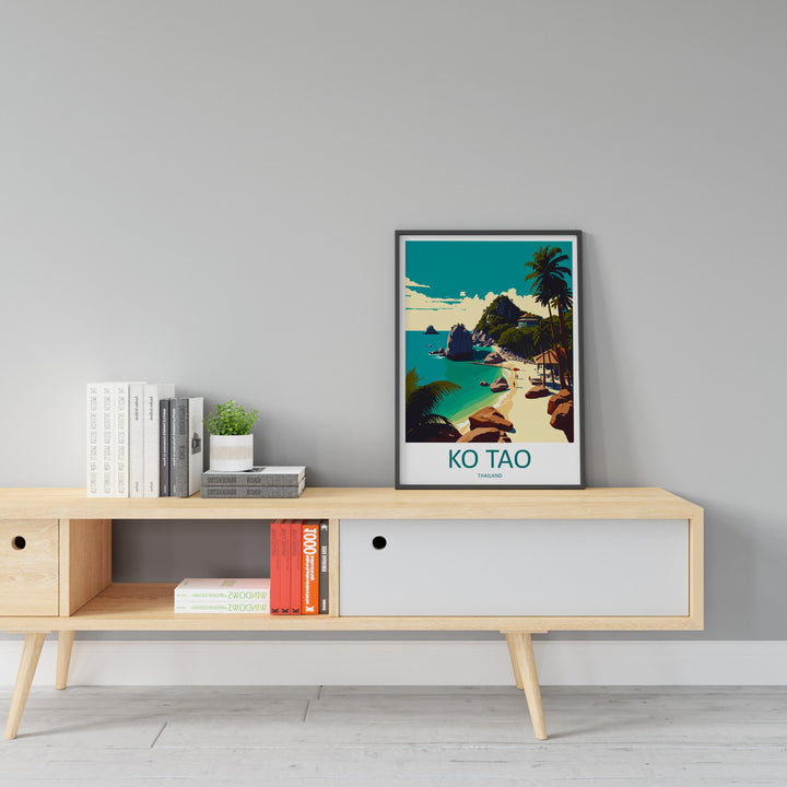 Ko Tao Travel Print Wall Art Ko Tao Wall Hanging Home Decor Ko Tao Gift Art Lovers Wall Art Thailand Travel Print Gift Thai Travel Art