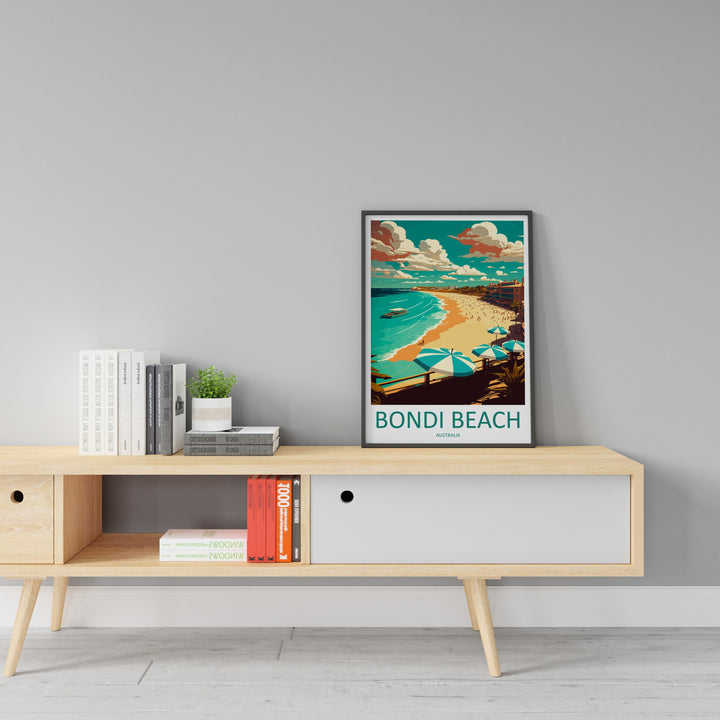 Bondi Beach Travel Print Wall Art Bondi Beach Wall Hanging Home Décor Bondi Beach Gift Art Lovers Wall Art Australia Travel Print Bondi Art