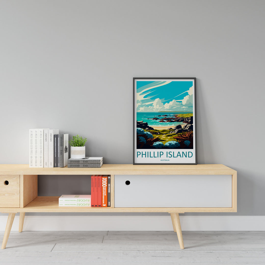 Phillip Island Travel Print Wall Art Phillip Island Wall Hanging Home Décor Phillip Island Gift Art Lovers Wall Art Australia Travel Print