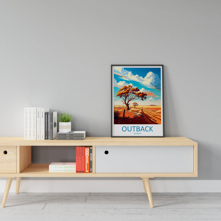 Outback Travel Print Wall Art Outback AU Wall Hanging Home Décor Outback Gift Art Lovers Australia Art Lover Gift Wall Art Australia Art
