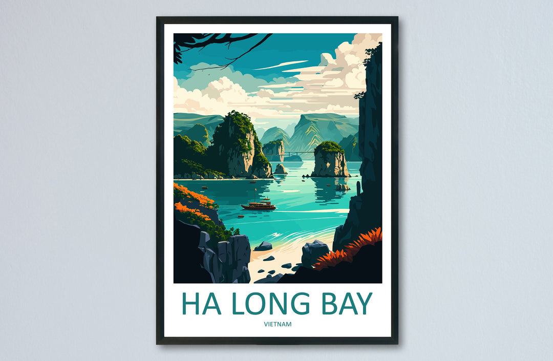 Ha Long Bay Travel Print Wall Art Ha Long Bay Wall Hanging Home Décor Ha Long Bay Gift Art Lovers Vietnam Art Lover Gift Ha Long Bay islands