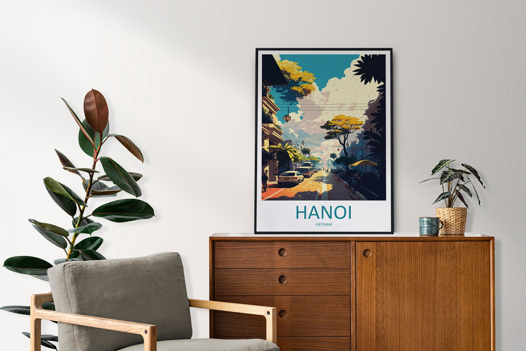 Hanoi Travel Print Wall Art Hanoi Wall Hanging Home Décor Hanoi Gift Art Lovers Vietnam Art Lover Gift Hanoi Wall Art For Vietnam Lover