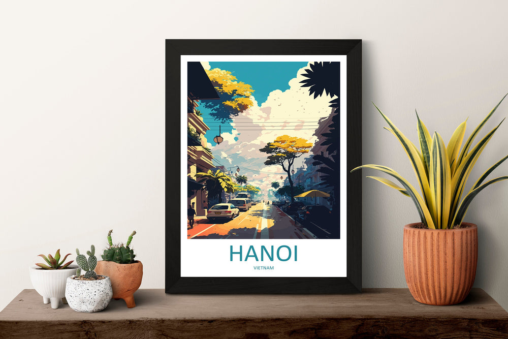 Hanoi Travel Print Wall Art Hanoi Wall Hanging Home Décor Hanoi Gift Art Lovers Vietnam Art Lover Gift Hanoi Wall Art For Vietnam Lover